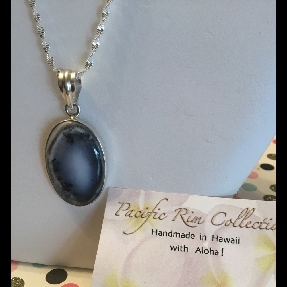 🆕💎STERLING SILVER PICTURE. JASPER necklace🎄🎄